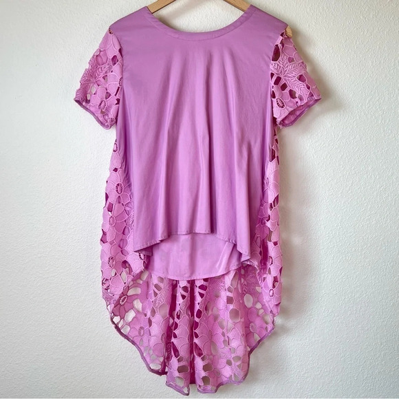 Crosby by Mollie Burch Lavender Floral Lace Top Size Small Mixed Media - Picture 3 of 11